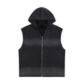 Vintage Washed Zip-Up Hooded Tank Top